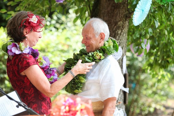 Bespoke Wedding Rituals couple experiencing lei exchange