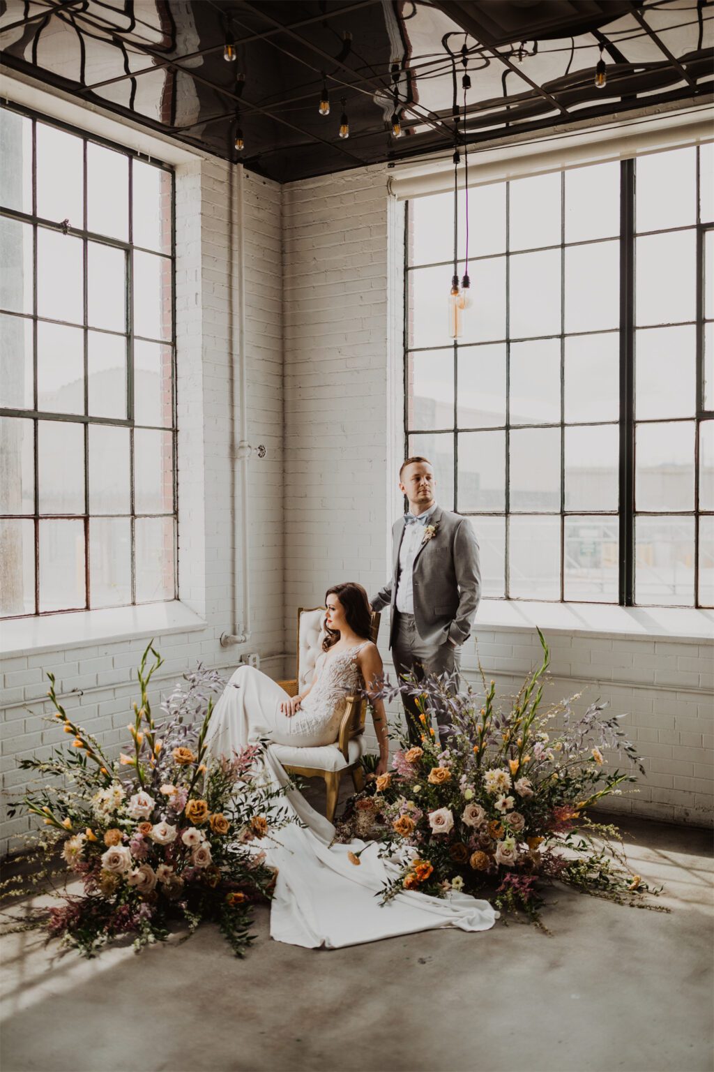 Top wedding magazines romantic industrial styled photoshoot