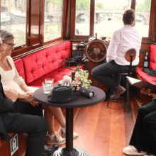 Getting married aboard a Dutch boat with a special boat wedding arrangement for bride and groom