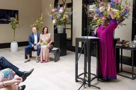 Hello from Clover Jean Weddings: non-traditional ceremonies and celebrant in the Netherlands, with bride and groom at The Dylan Hotel Amsterdam. Photo by Chris Page Photography.
