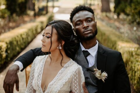 The best wedding reality tv shows bride wearing white laced bridal gown and groom wearing black tuxedo