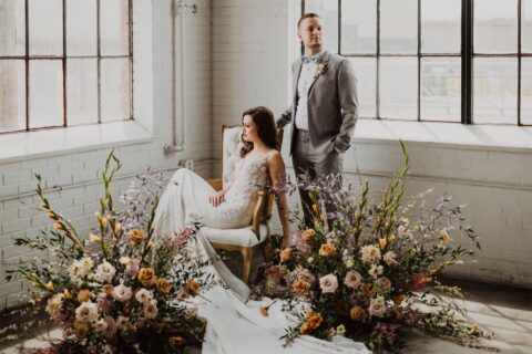 Top wedding magazines romantic industrial styled photoshoot