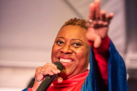 Gospel Choir Outfits and Robes worn by a wedding singer in Amsterdam